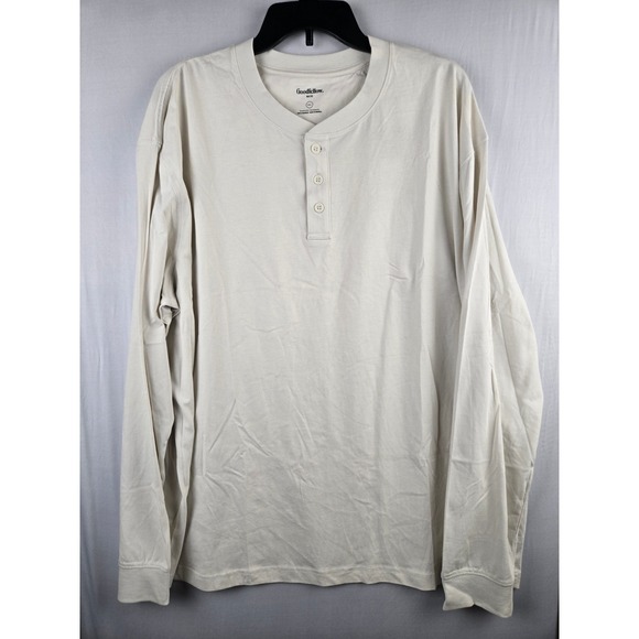 Goodfellow & Co Other - Goodfellow & Co Mens XXL Long Sleeve Henley Shirt Cream Off White Cotton Blend